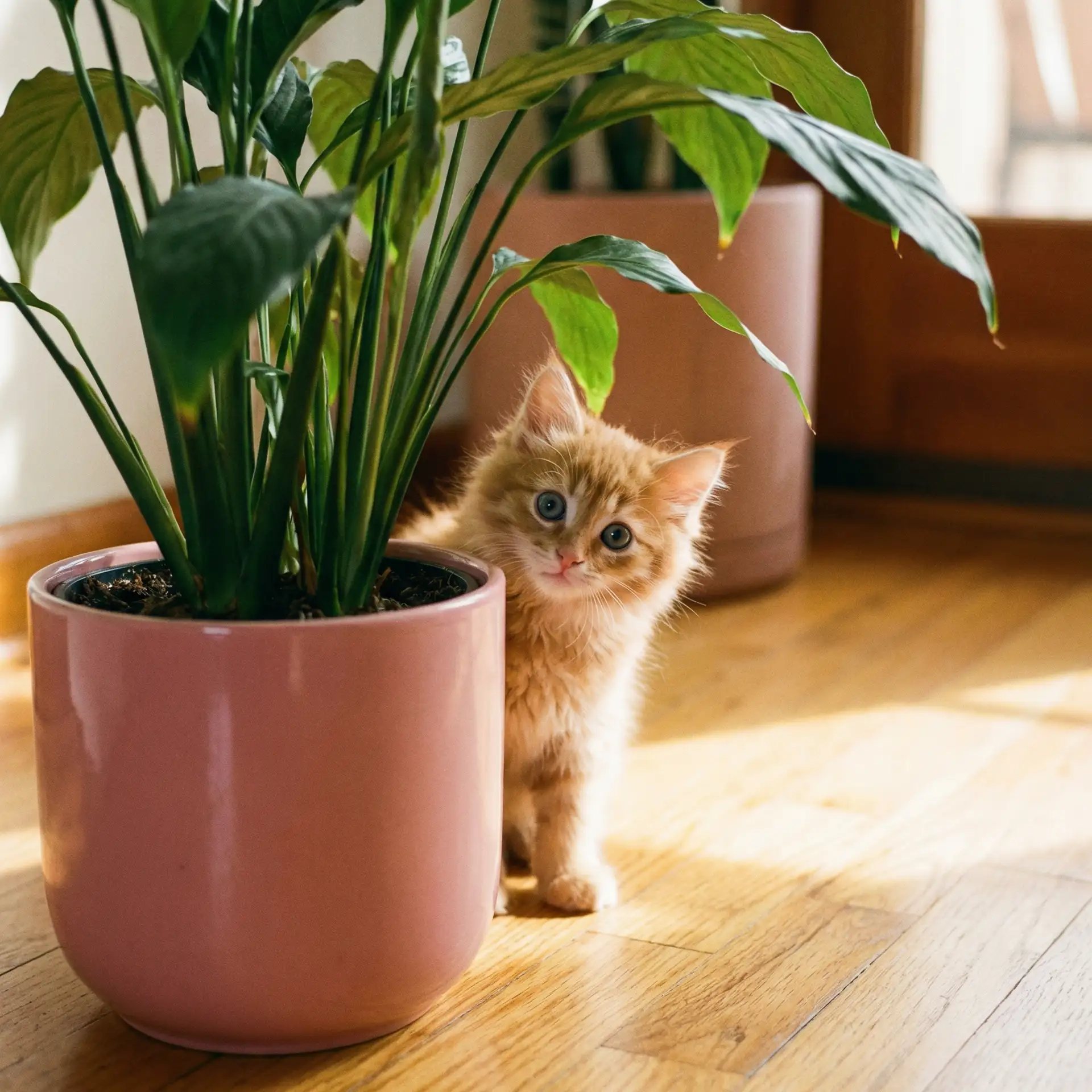 小猫从花盆后探头 - 晚上开车又疼又叫的故事